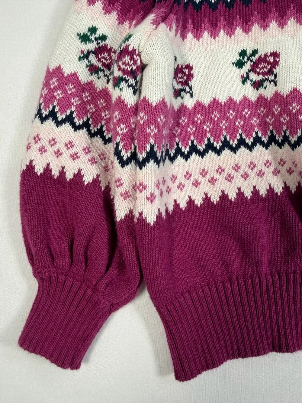 JANIE AND JACK Baby Girls’‎ Rose Fair Isle Turtleneck Sweater Grandmacore 12-18M